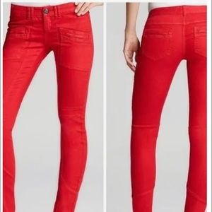 Free people red utility pants**